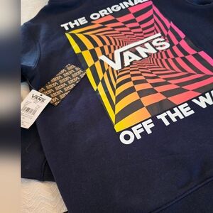 NWT Vans Navy Graphic Sweatshirt.  Kids Medium.